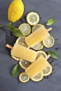 Fresh lemon popsicles